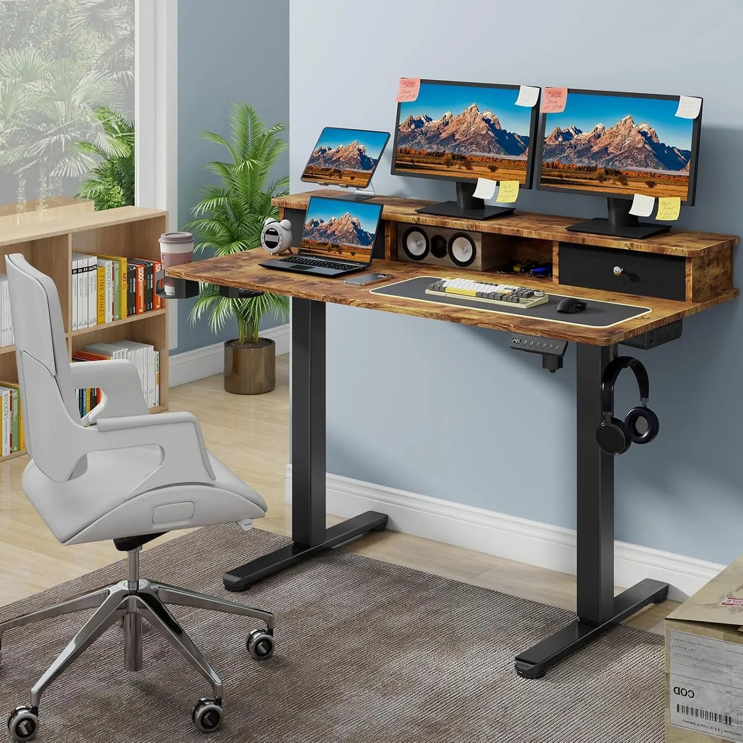 Vabches Height Adjustable Computer Desk