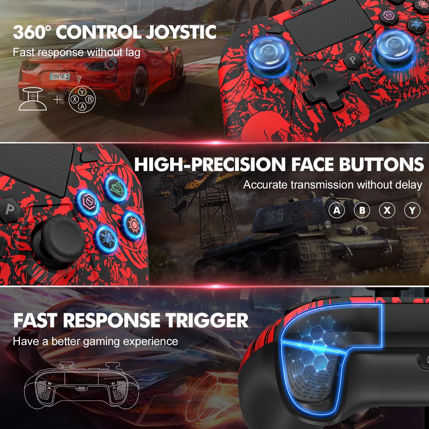 PS4 Bluetooth Six-Axis Dual Vibration Controller