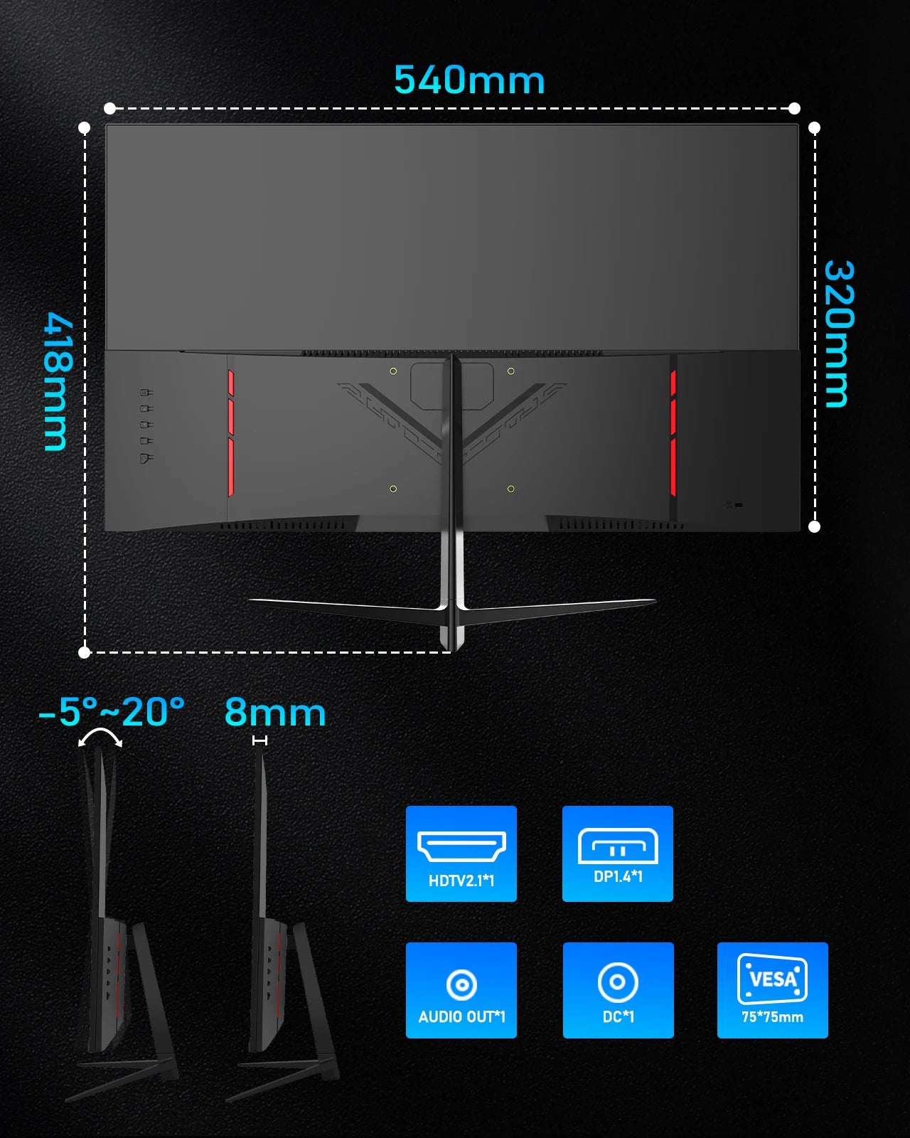 FYHXele 24Inch 180Hz Gaming Monitor